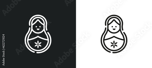 matryoshka outline icon in white and black colors. matryoshka flat vector icon from general collection for web, mobile apps and ui. photo