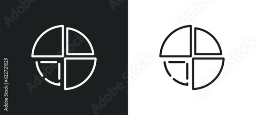 market share outline icon in white and black colors. market share flat vector icon from general collection for web, mobile apps and ui.