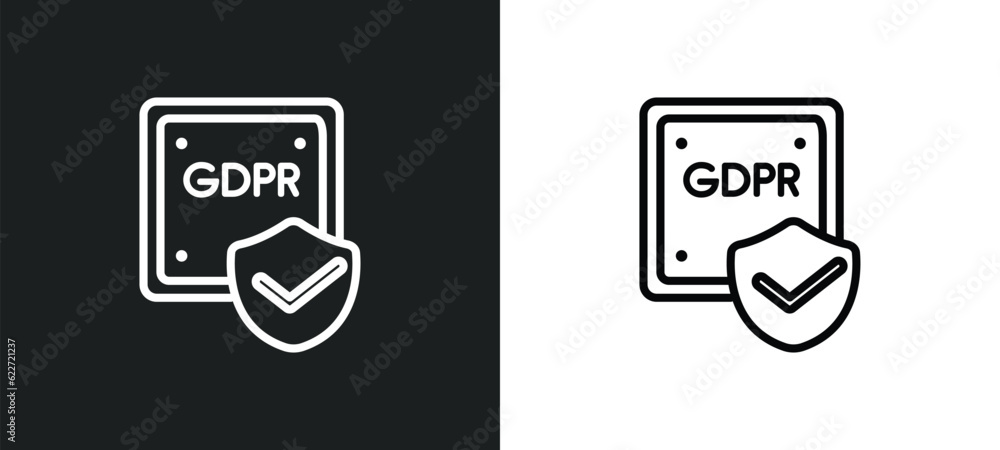 transparency outline icon in white and black colors. transparency flat vector icon from gdpr collection for web, mobile apps and ui.