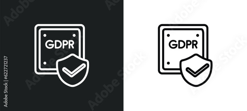 transparency outline icon in white and black colors. transparency flat vector icon from gdpr collection for web, mobile apps and ui.