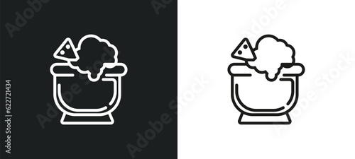 nachos outline icon in white and black colors. nachos flat vector icon from gastronomy collection for web, mobile apps and ui.