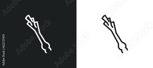 leek outline icon in white and black colors. leek flat vector icon from gastronomy collection for web, mobile apps and ui.