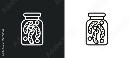 pickle outline icon in white and black colors. pickle flat vector icon from gastronomy collection for web, mobile apps and ui.