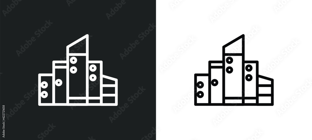 cityscape outline icon in white and black colors. cityscape flat vector icon from future technology collection for web, mobile apps and ui.