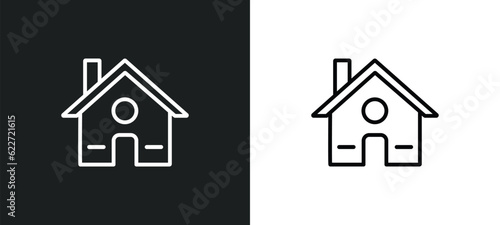 residential outline icon in white and black colors. residential flat vector icon from future technology collection for web, mobile apps and ui.