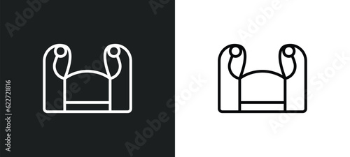 comfortable outline icon in white and black colors. comfortable flat vector icon from furniture and household collection for web, mobile apps and ui.