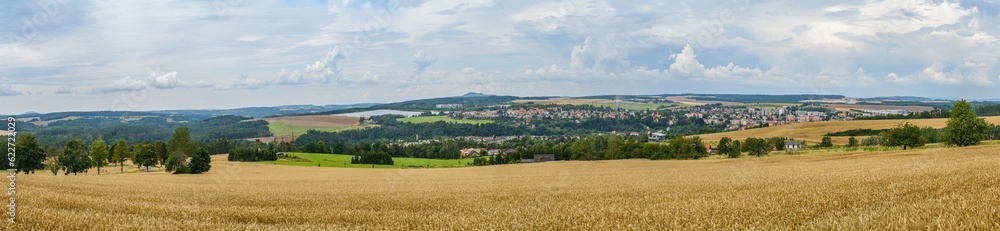 panorama view on small town of Stribro