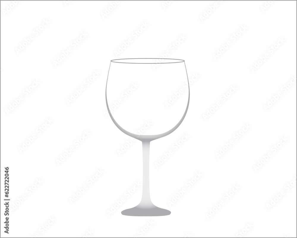 This vector empty glass is a drinking glass that doesn't contain anything