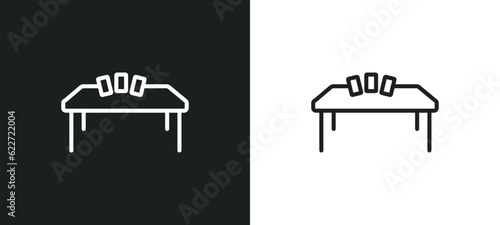 card table outline icon in white and black colors. card table flat vector icon from furniture and household collection for web, mobile apps and ui.