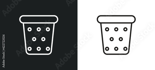 waste basket outline icon in white and black colors. waste basket flat vector icon from furniture and household collection for web, mobile apps and ui.
