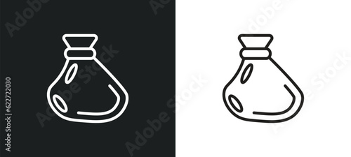 garbage bags outline icon in white and black colors. garbage bags flat vector icon from furniture and household collection for web  mobile apps and ui.