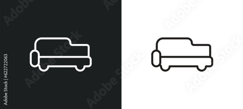 fainting couch outline icon in white and black colors. fainting couch flat vector icon from furniture and household collection for web, mobile apps and ui.