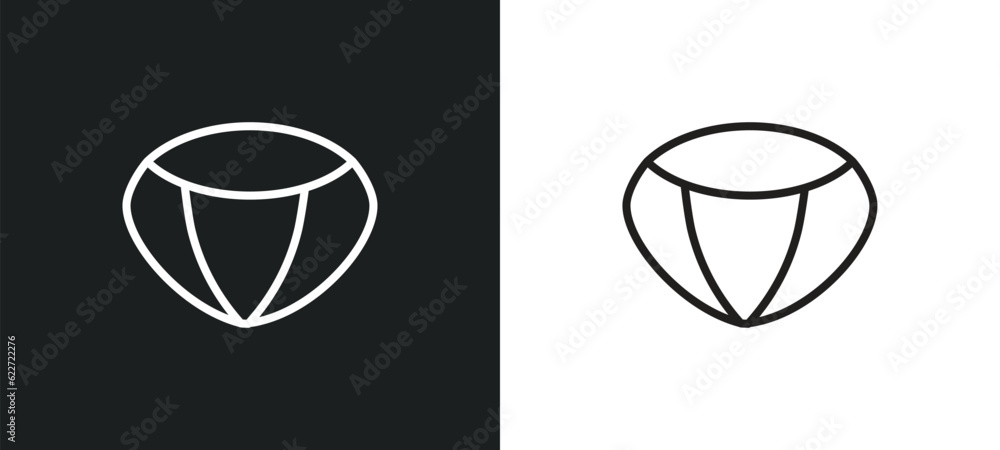 Fototapeta premium chestnut outline icon in white and black colors. chestnut flat vector icon from fruits collection for web, mobile apps and ui.