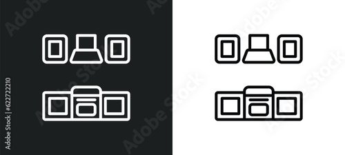 kitchen furniture outline icon in white and black colors. kitchen furniture flat vector icon from furniture collection for web, mobile apps and ui.