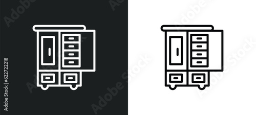 clo outline icon in white and black colors. clo flat vector icon from furniture collection for web, mobile apps and ui.
