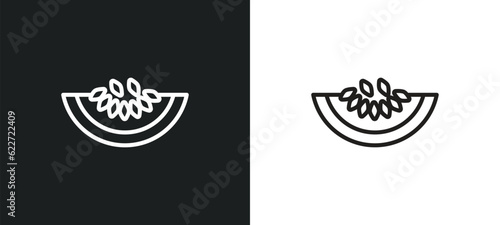 melon outline icon in white and black colors. melon flat vector icon from fruits collection for web, mobile apps and ui.