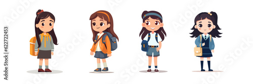 set character student girl 