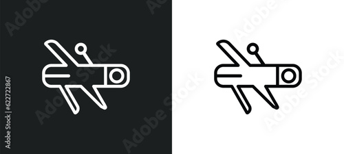 multitool outline icon in white and black colors. multitool flat vector icon from free time collection for web, mobile apps and ui.