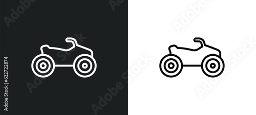 quad outline icon in white and black colors. quad flat vector icon from free time collection for web, mobile apps and ui.