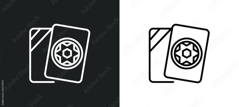 cards outline icon in white and black colors. cards flat vector icon from football collection for web, mobile apps and ui.