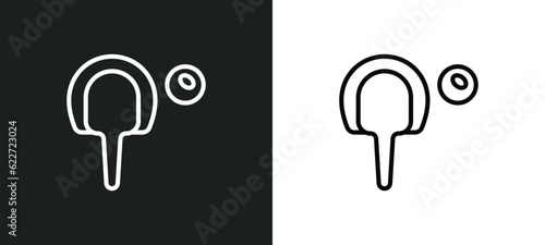 table tennis outline icon in white and black colors. table tennis flat vector icon from free time collection for web, mobile apps and ui.