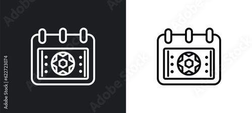 match outline icon in white and black colors. match flat vector icon from football collection for web, mobile apps and ui.