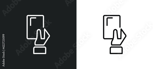 yellow card outline icon in white and black colors. yellow card flat vector icon from football collection for web, mobile apps and ui.