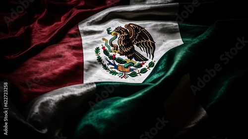 The Pride of a Nation: Dynamic Waving Mexican Flag Icon for Soccer Enthusiasts, Illustratio, generative AIAI Generated