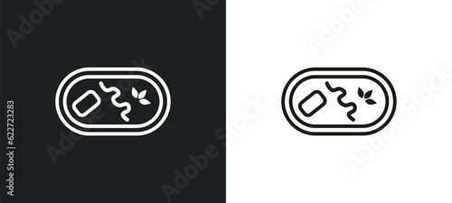 char siu outline icon in white and black colors. char siu flat vector icon from food and restaurant collection for web, mobile apps and ui.