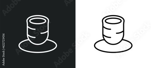 tea cup of japan outline icon in white and black colors. tea cup of japan flat vector icon from food collection for web, mobile apps and ui.