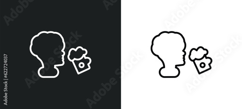 drinking outline icon in white and black colors. drinking flat vector icon from food collection for web, mobile apps and ui.