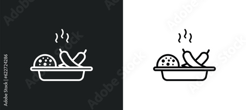 spicy food outline icon in white and black colors. spicy food flat vector icon from food collection for web  mobile apps and ui.