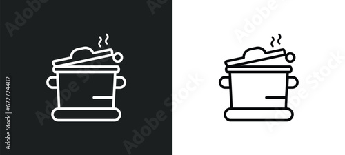 stew outline icon in white and black colors. stew flat vector icon from food collection for web, mobile apps and ui.