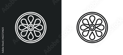 lemon slice outline icon in white and black colors. lemon slice flat vector icon from food collection for web, mobile apps and ui.
