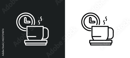 time to have a break outline icon in white and black colors. time to have a break flat vector icon from food collection for web, mobile apps and ui.