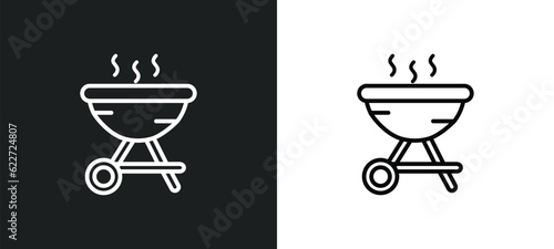 grill outline icon in white and black colors. grill flat vector icon from food collection for web, mobile apps and ui.
