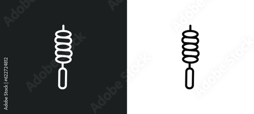 brochette outline icon in white and black colors. brochette flat vector icon from food collection for web, mobile apps and ui.