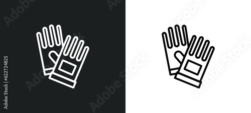 protection gloves outline icon in white and black colors. protection gloves flat vector icon from food collection for web, mobile apps and ui.