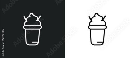milk shake outline icon in white and black colors. milk shake flat vector icon from food collection for web, mobile apps and ui.
