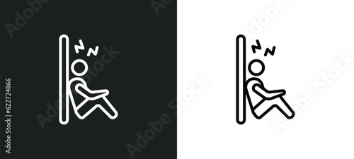 sleepy human outline icon in white and black colors. sleepy human flat vector icon from feelings collection for web, mobile apps and ui.