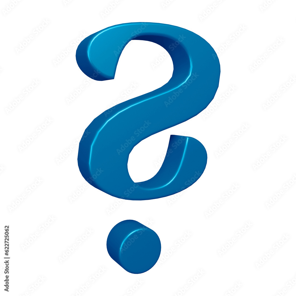 3D blue question mark or icon design 3D blue question mark or icon design
