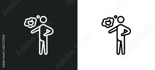 hungry human outline icon in white and black colors. hungry human flat vector icon from feelings collection for web, mobile apps and ui.