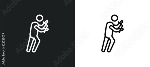 guilty human outline icon in white and black colors. guilty human flat vector icon from feelings collection for web, mobile apps and ui.