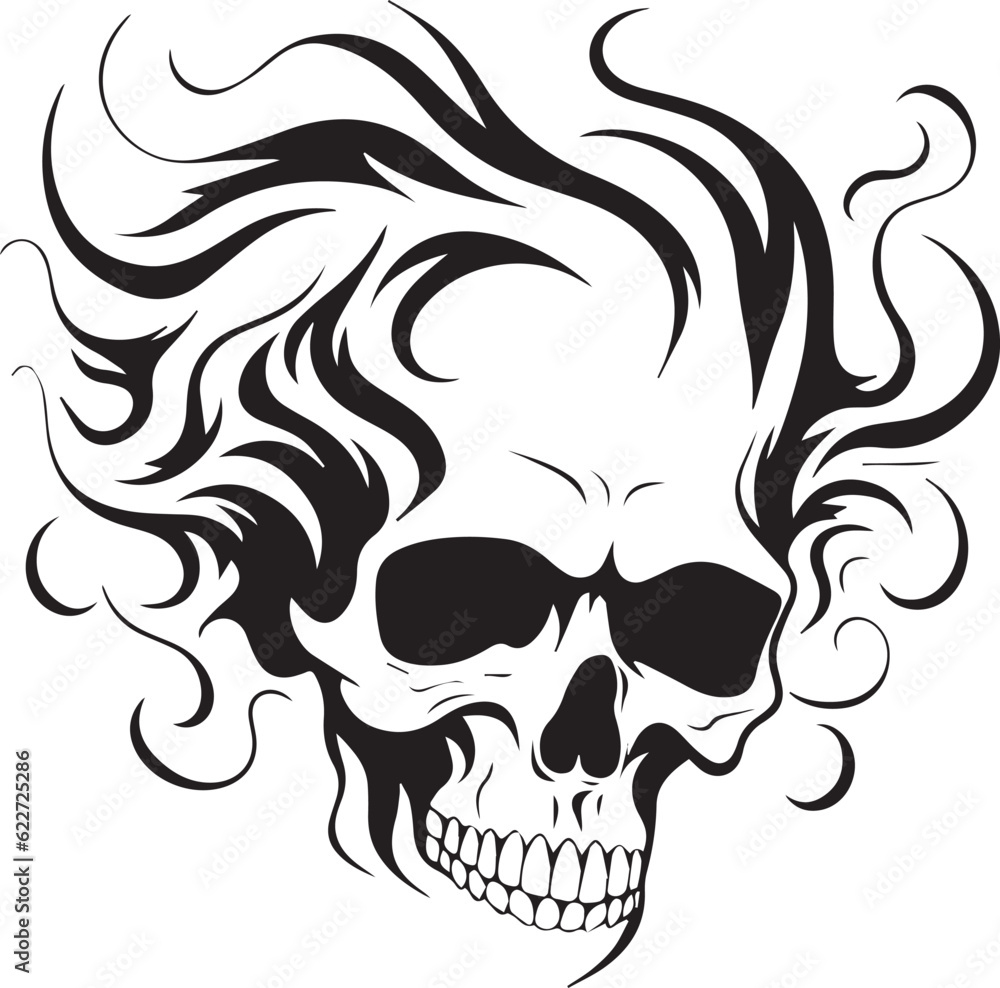Obraz premium human skull tattoo vector illustration