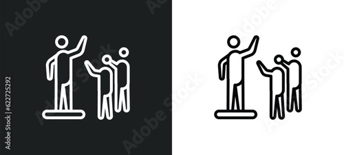 blessed human outline icon in white and black colors. blessed human flat vector icon from feelings collection for web, mobile apps and ui.