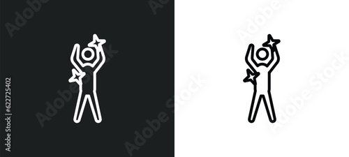 amazed human outline icon in white and black colors. amazed human flat vector icon from feelings collection for web, mobile apps and ui.