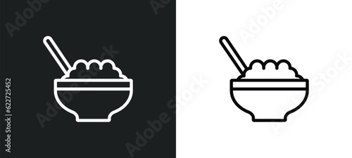 cereal outline icon in white and black colors. cereal flat vector icon from fast food collection for web, mobile apps and ui.