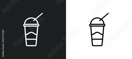 frappe outline icon in white and black colors. frappe flat vector icon from fast food collection for web, mobile apps and ui.