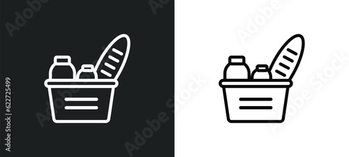 groceries outline icon in white and black colors. groceries flat vector icon from fast food collection for web, mobile apps and ui.