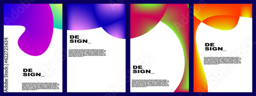 abstract gradient background set for banner, poster, design, template, flyer, brochure, website, etc